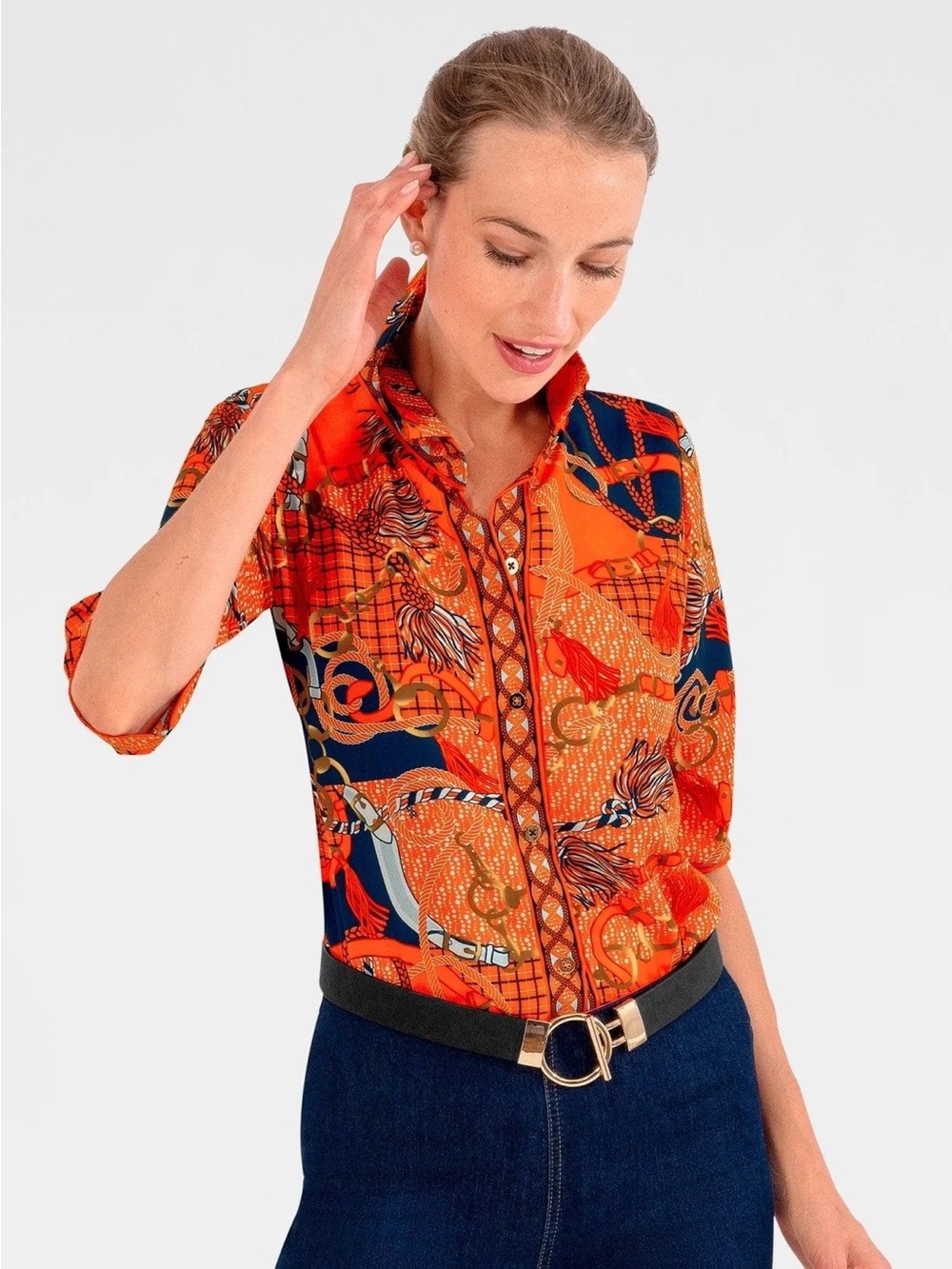Gretchen Scott Boyfriend Ditto in Orange NWT Large Rare!
